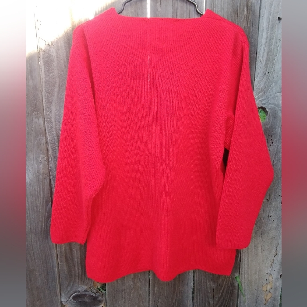 Vintage Cardigan Red Sweater Shanghai Kai Kai Company Knit Pockets Buttons Large - Picture 6 of 6